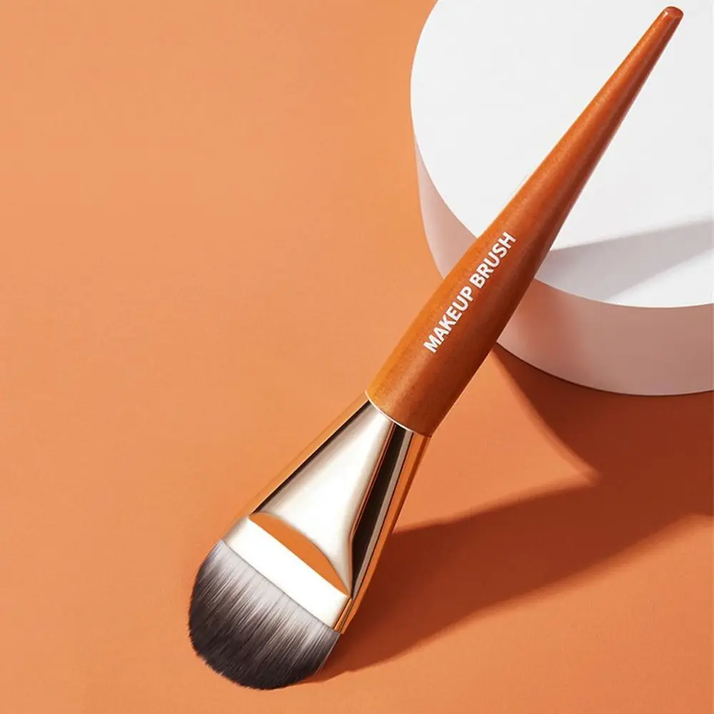 Professional Tongue Shape Liquid Foundation Brush Wooden Handle Soft BB Cream Makeup Brush Concealer Widen Makeup Tool