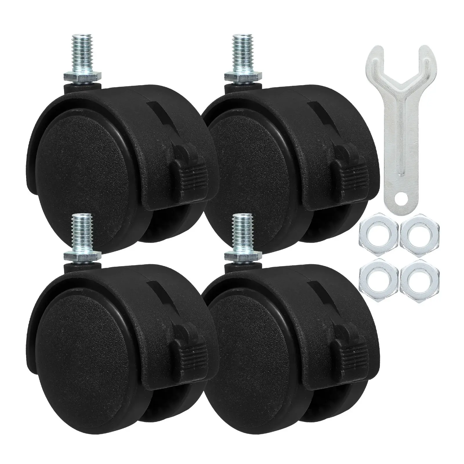

4 Pcs Heavy Duty Swivel Casters Brake Plastic Caster Wheel for Baby Crib Stroller Bedside Trolley Furniture Replacement Cart