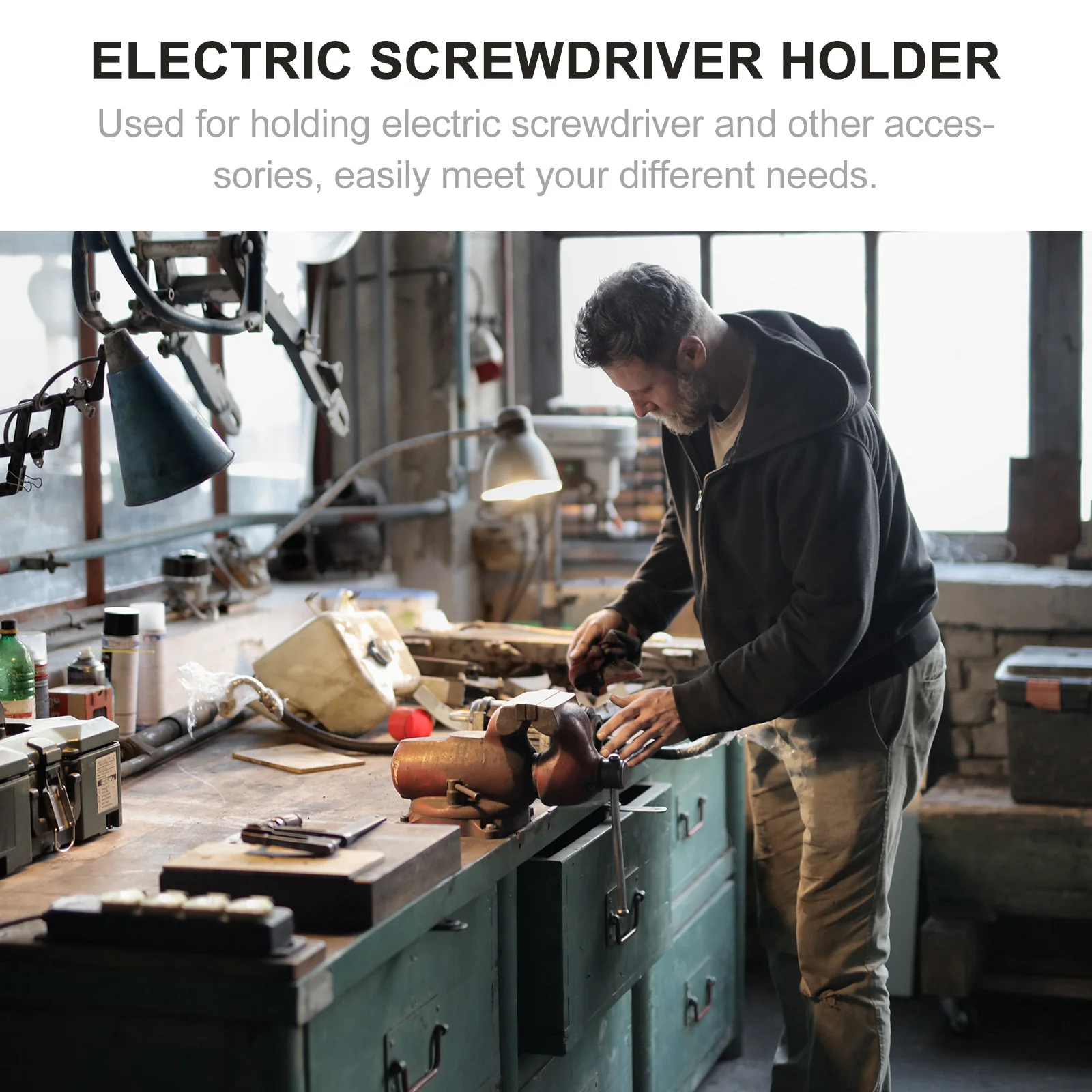 

2Pcs Electric Screwdriver Storage Cup Rack Wall Mount Tool Organizer Electric Screwdriver Holder Vent Cup Holder