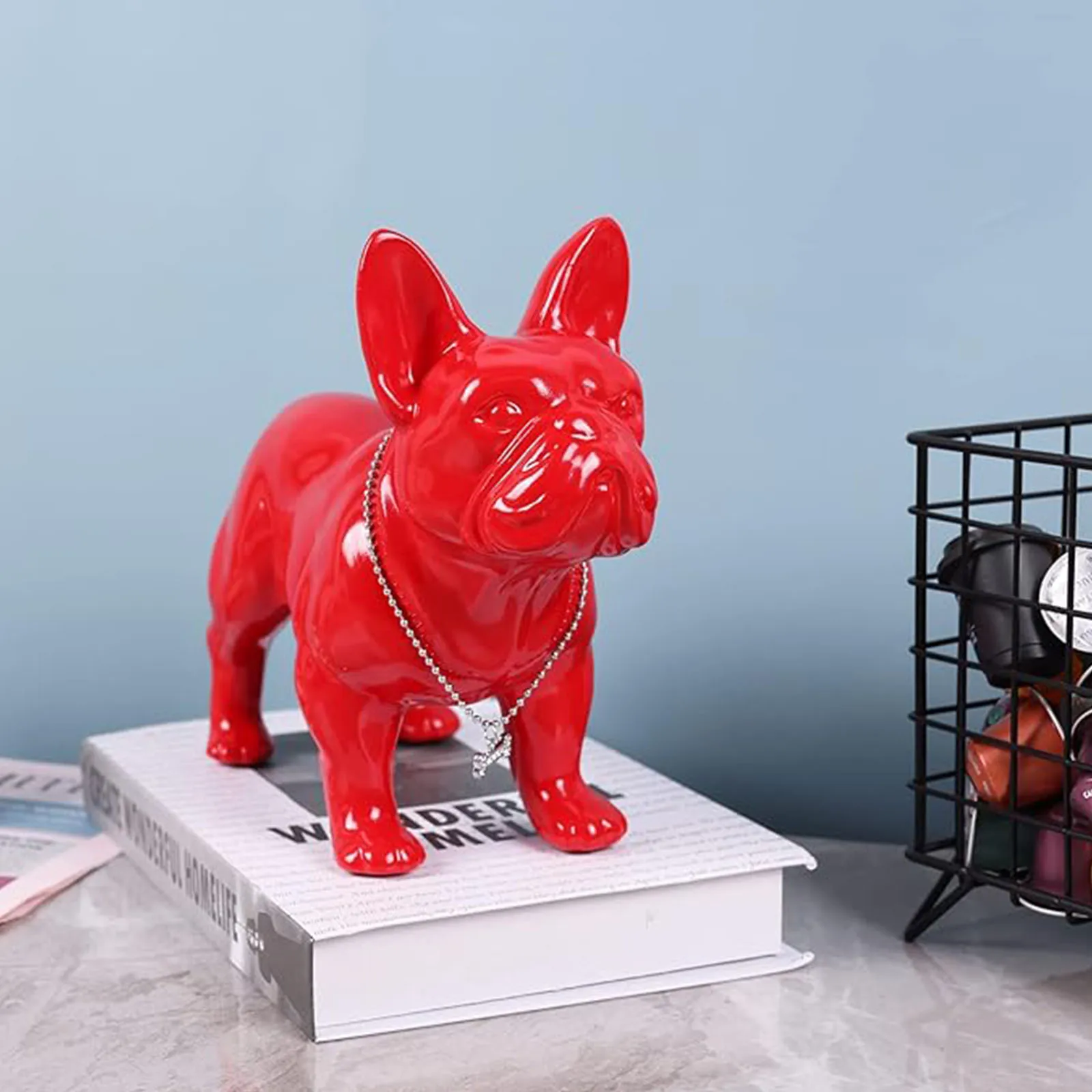 Resin French Bulldog Statue Gifts French Bulldog Sculptures Home Decor Desk Decorations Black Table Decor