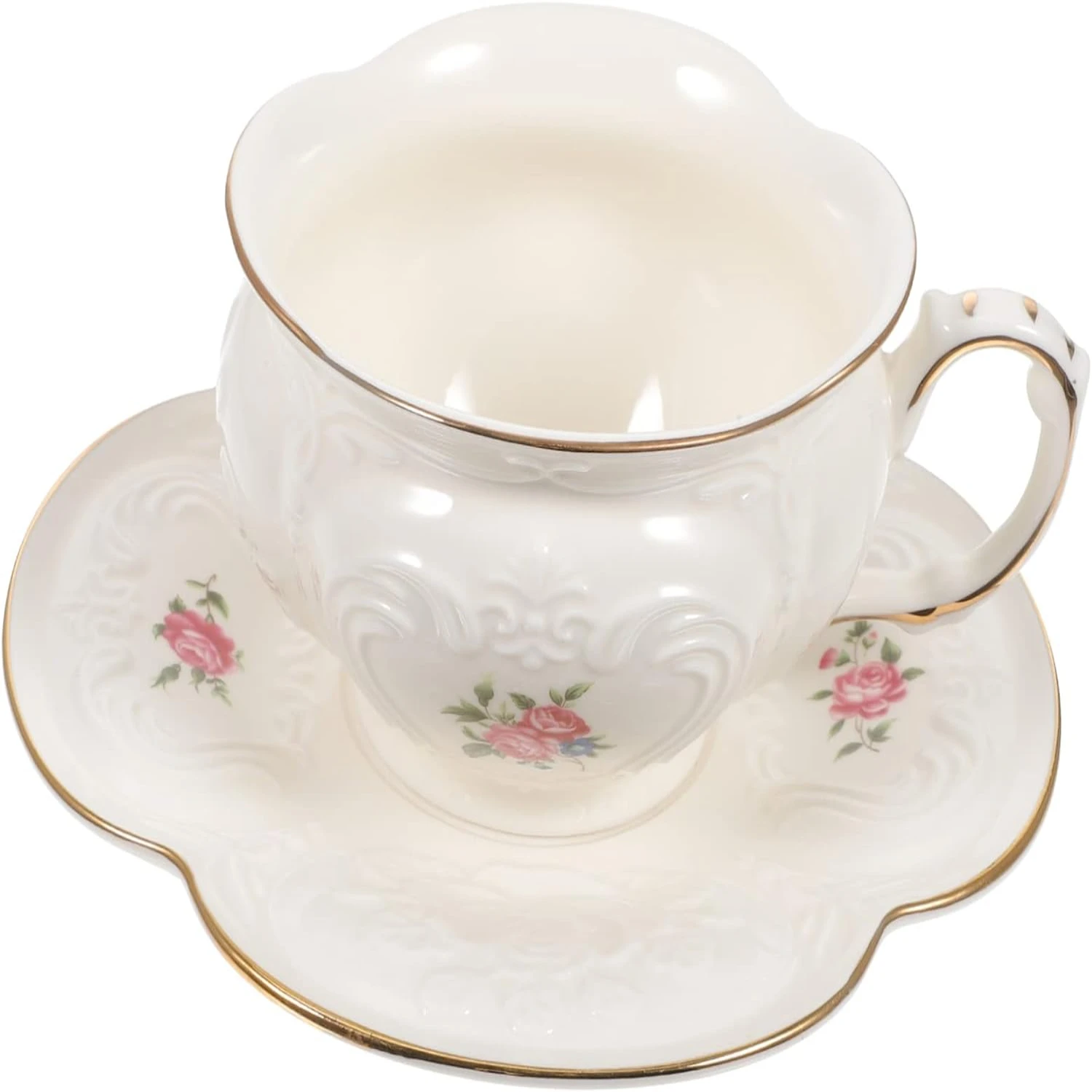 

Elegant and modern porcelain dinnerware set - Chic and stylish porcelain coffee mug and saucer collection - Luxurious and sophis
