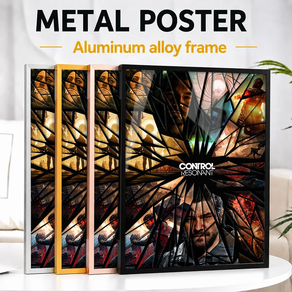 Control Resonant Game City Map Framed Aluminum Metal Poster Customized Hero Tribute Wall Art Created For Players To Style Studio