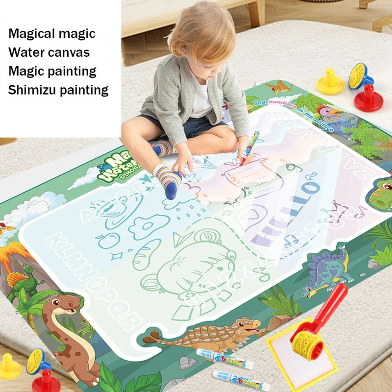 Water Mat Water Doodle Mat - Kids Reusable ,Drawing Toy, Mess-Free Coloring Writing Board with Animal World Pattern,