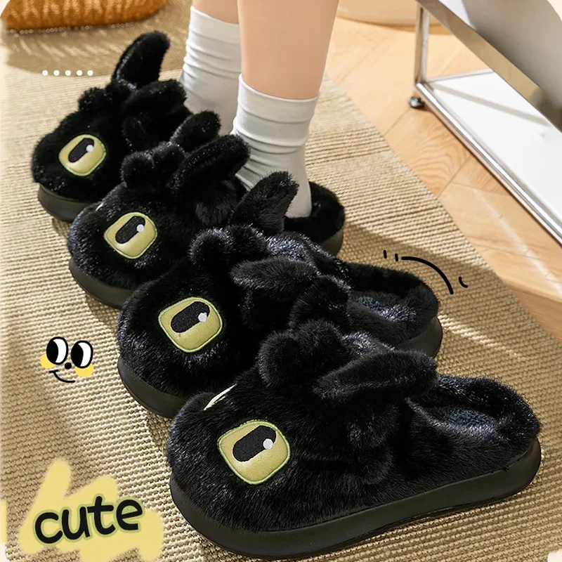 Pantofole in cotone con dentifricio simpatico cartone animato Pantofole ispessite foderate in pile invernale- Pantofole in peluche calde per interni ed esterni antiscivolo Regali