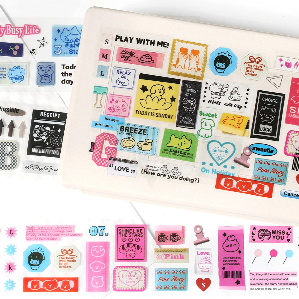 TIANZI 60 مللي متر * 2 متر Kawaii الكرتون التسمية مجلة المواد PET الشريط DIY بها بنفسك كلية سكرابوكينغ اخفاء أشرطة القرطاسية المدرسية الإبداعية #6