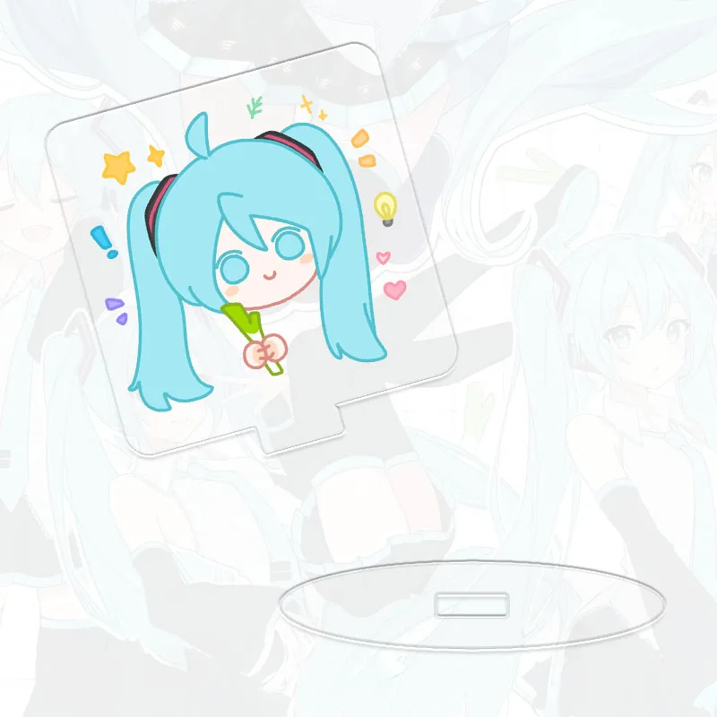 

Mini Miku Stand Card Kawaii Len Rin Cartoon Q Collect Figure Figure Standing Sign Desktop Ornaments Decorate Hatsune Girl Gift