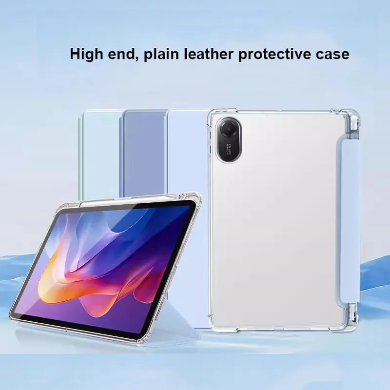 

TPU Soft Pen Slot Case For Xiaomi Redmi Pad2 11" 2025 SE 11 8.7 MiPad 7 7Pro 11.2 5 6 Pro Three-fold Leather Protective Cover