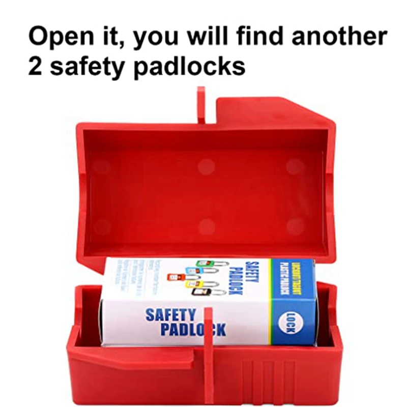 Electrical Lockout Tag Kit Strap, Carrying Case Set Clamp And Universal Multi-Pole Circuit Breaker Lockout