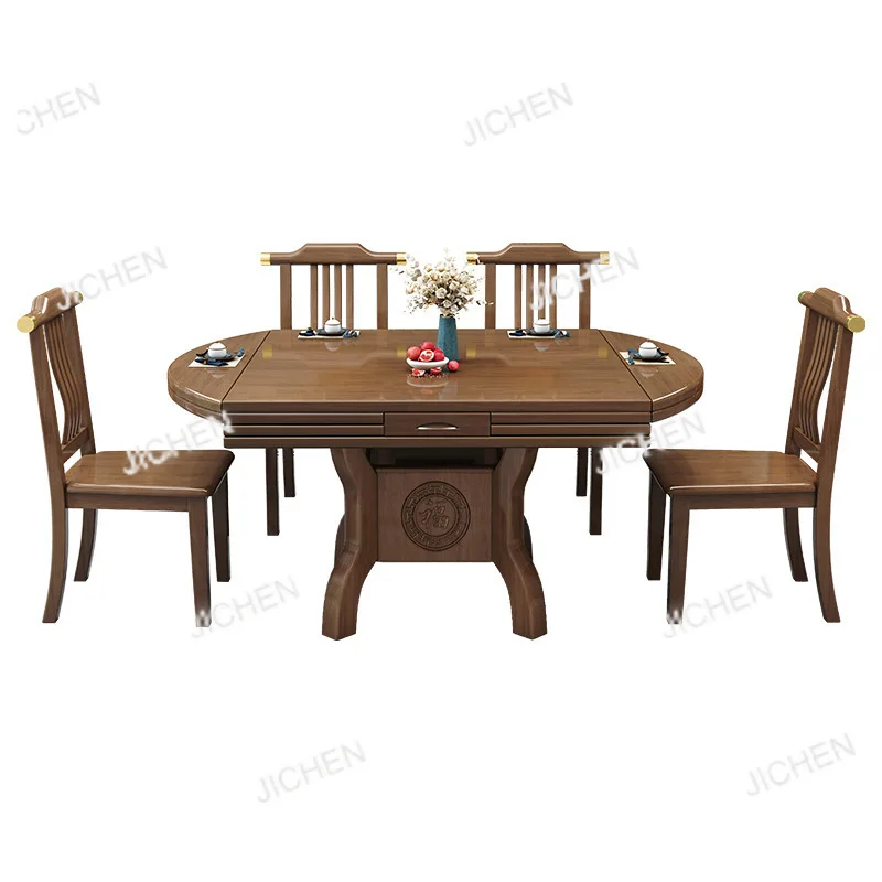 

Chinese Antique Eight Immortals Table Retractable Folding Square and Round Dual-purpose Solid Wood Dining Table Zhongtang Square
