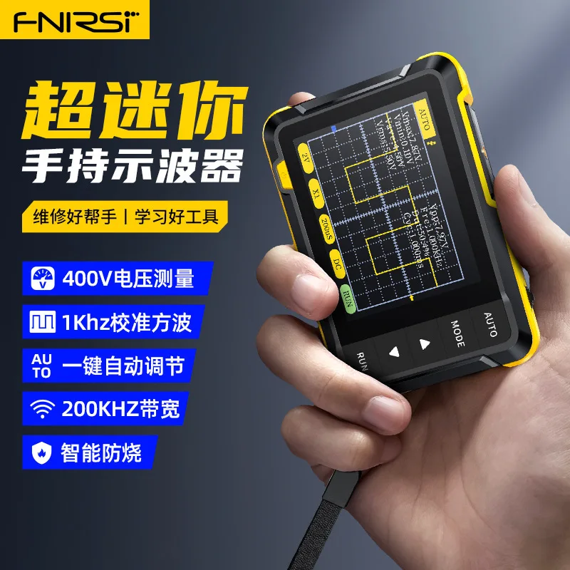 

FNIRSI-DSO 152Handheld Small Oscilloscope Portable Digital Scopemeter for Beginners Teaching and Maintenance