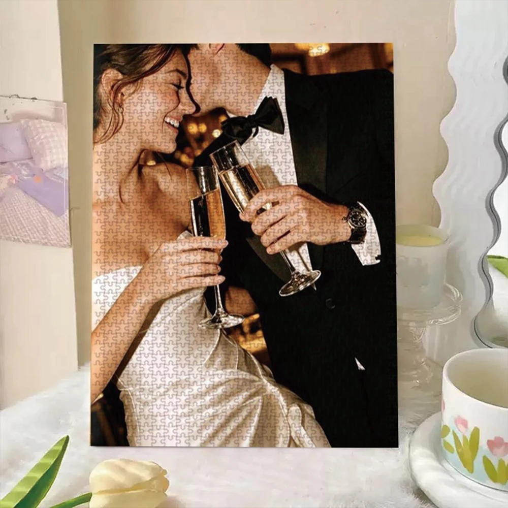 35/300/500/1000pcs Personalized Custom Photo Puzzle Festival Group Photo for Dad Grandmother Grandad Godmother