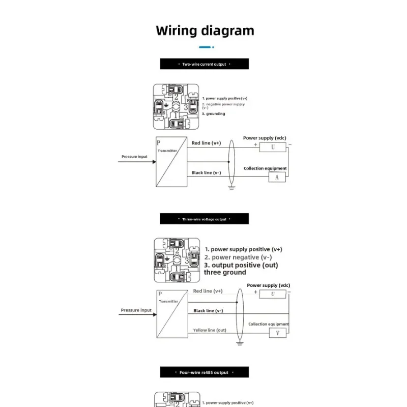Temperature sensor thermal resistance pt100 plug-in temperature transmitter