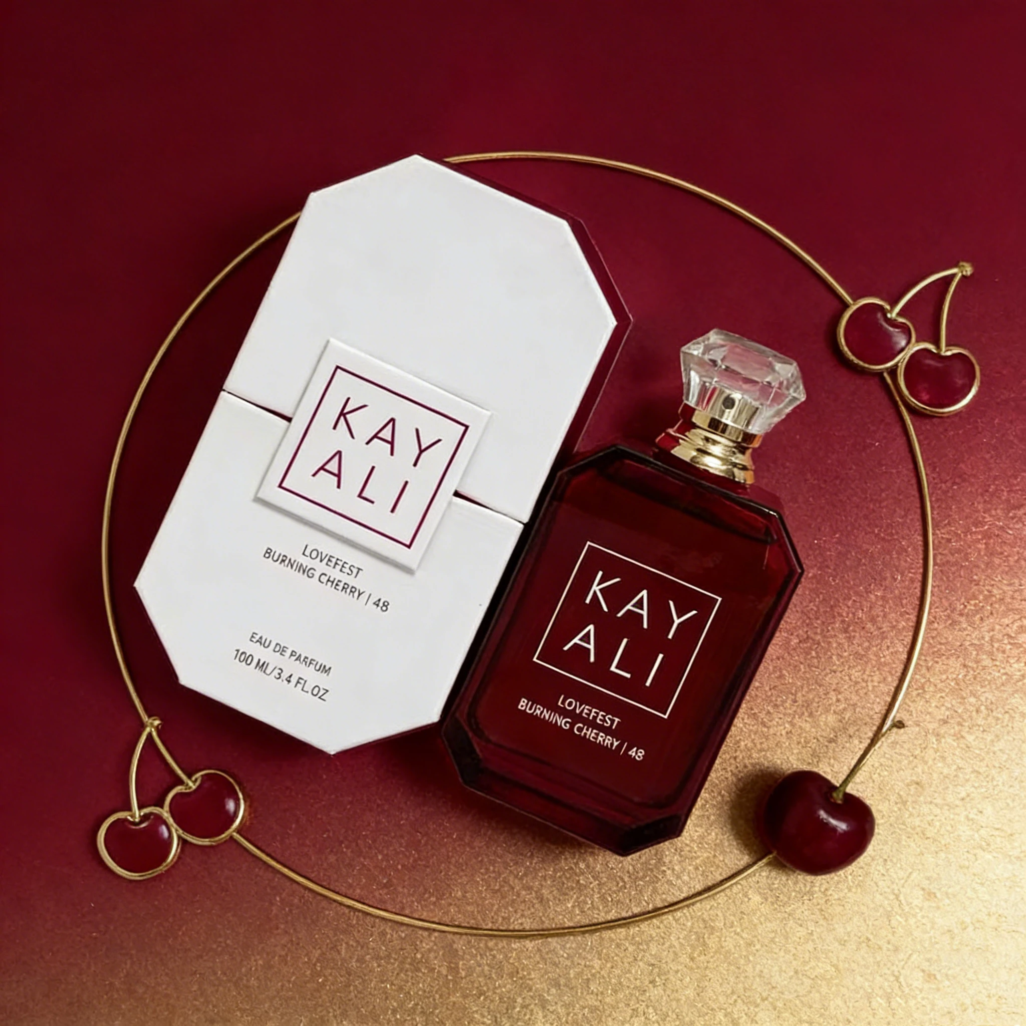 KayAli Lovefest Burning Cherry 48 Eau de Parfum Unisexe Boisé Fruité Foncé 100ml – Cadeau Conçu pour les Collectionneurs de Parfums et Usage Quotidien