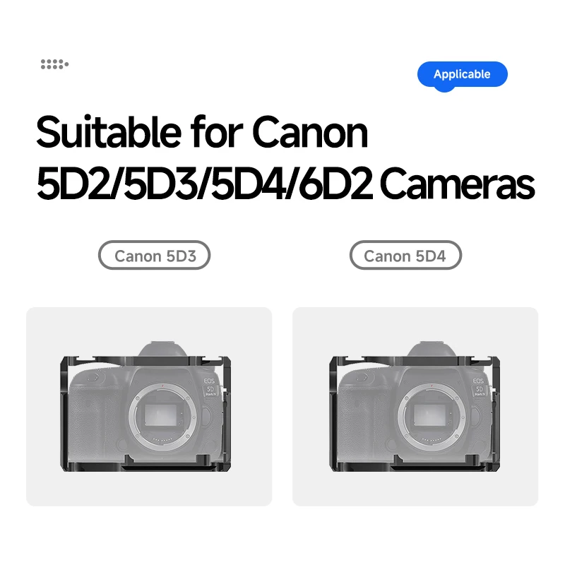 Camera Cage for Canon EOS 5D Mark IV III II 5D4 5D3 5D2 6D2 Aviation-Grade Aluminum Alloy Rig with Expansion Mounts