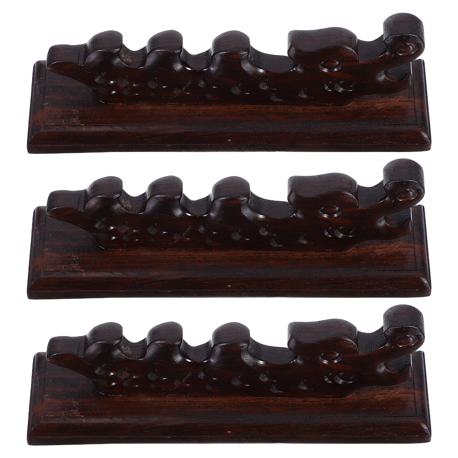 

Elegant Vintage Fish Dragon Brush Rest Stand - Chinese Calligraphy Holder Wooden Writing Brush Rack Decorative Tool