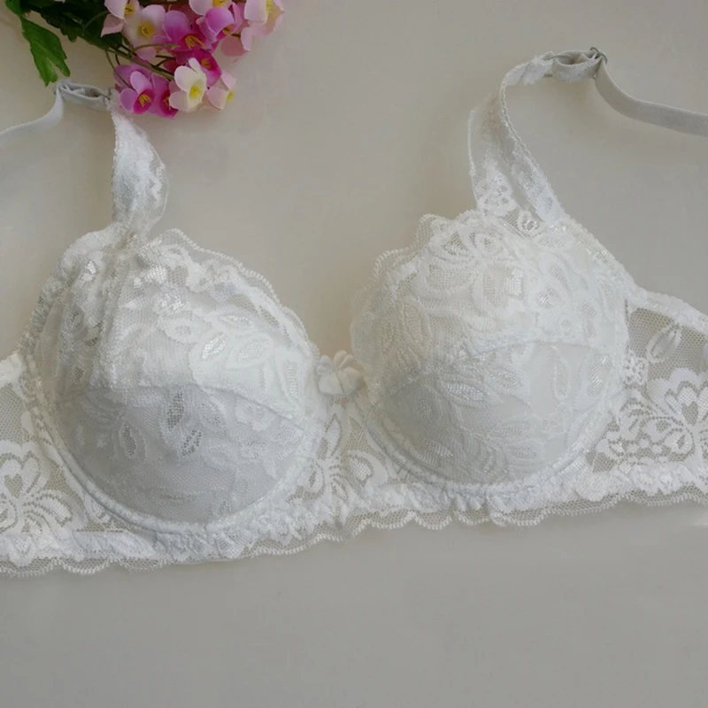 New Sexy Floral Lace Bras Women Summer Thin Push Up Brassiere Solid Color Comfort Breathable Underwear Female Fashion Lingerie