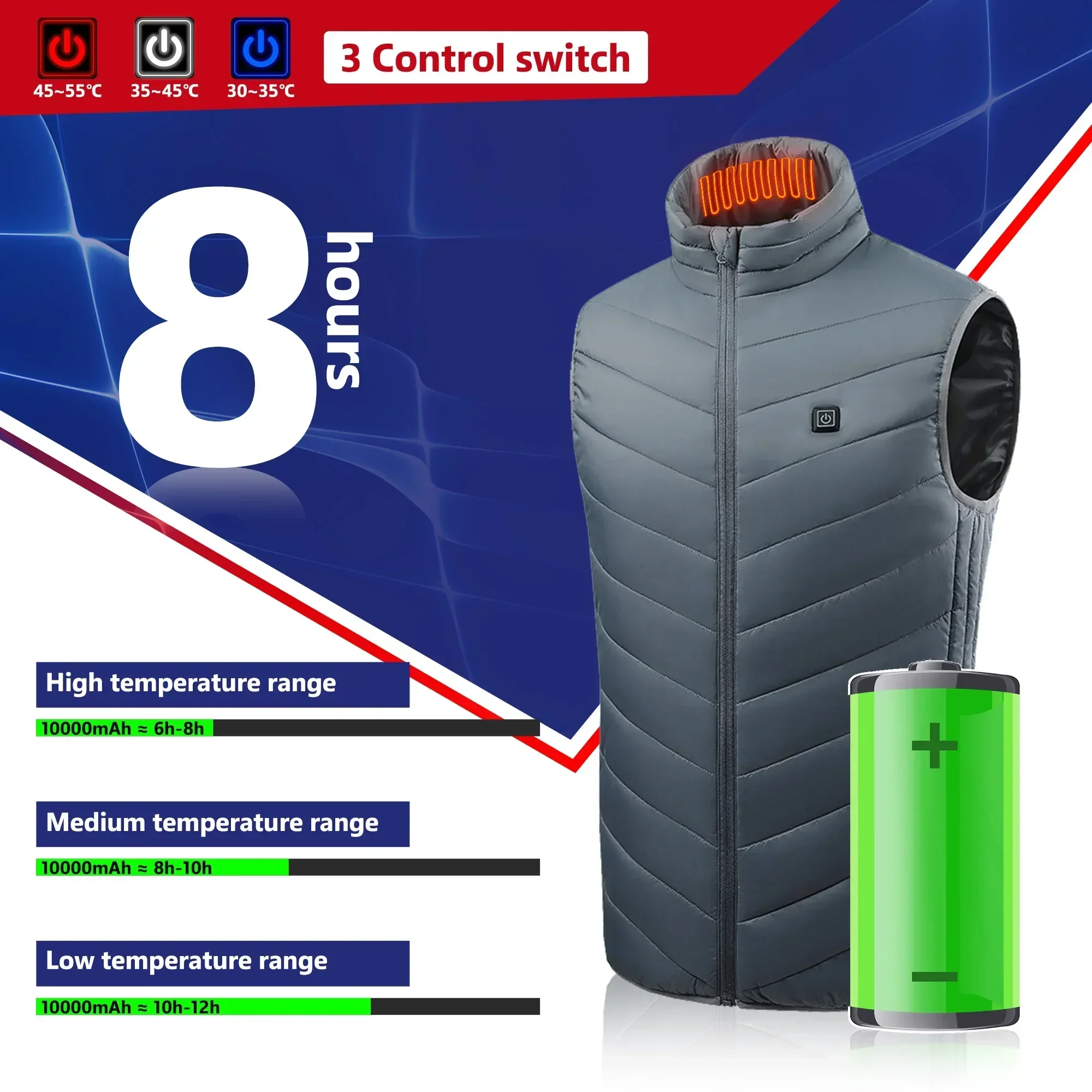21 Heated Vest Electric Heated Jackets Men Women Sportswear Heated Coat Coat Motorcycle USB Heating Jacket For Camping outdoor image 4