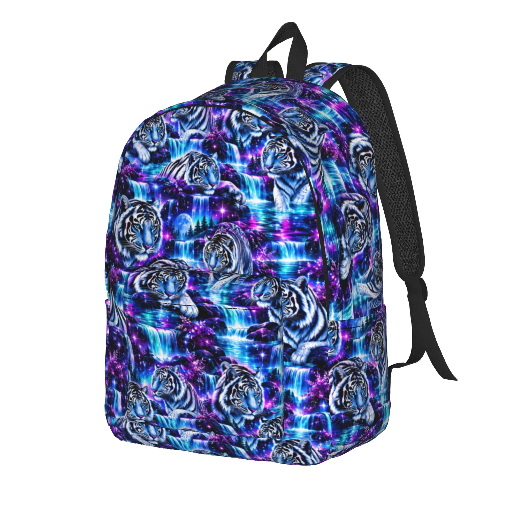 Tiger Patterned Backpack Flat 2d Digital Printing Travel Backpacks Youth Custom Big School Bags Streetwear Rucksack