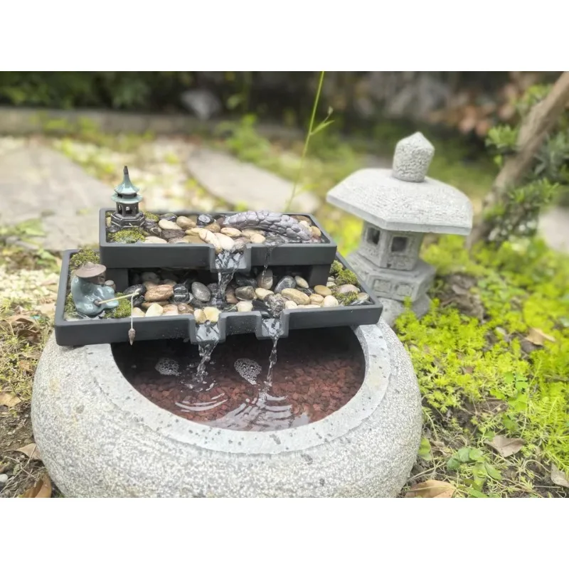 #q-Modern Lotus Stone Trough Water Feature Aquarium Fish Tank Circulation Waterfall Flow Device For Garden Landscape Ornamento*