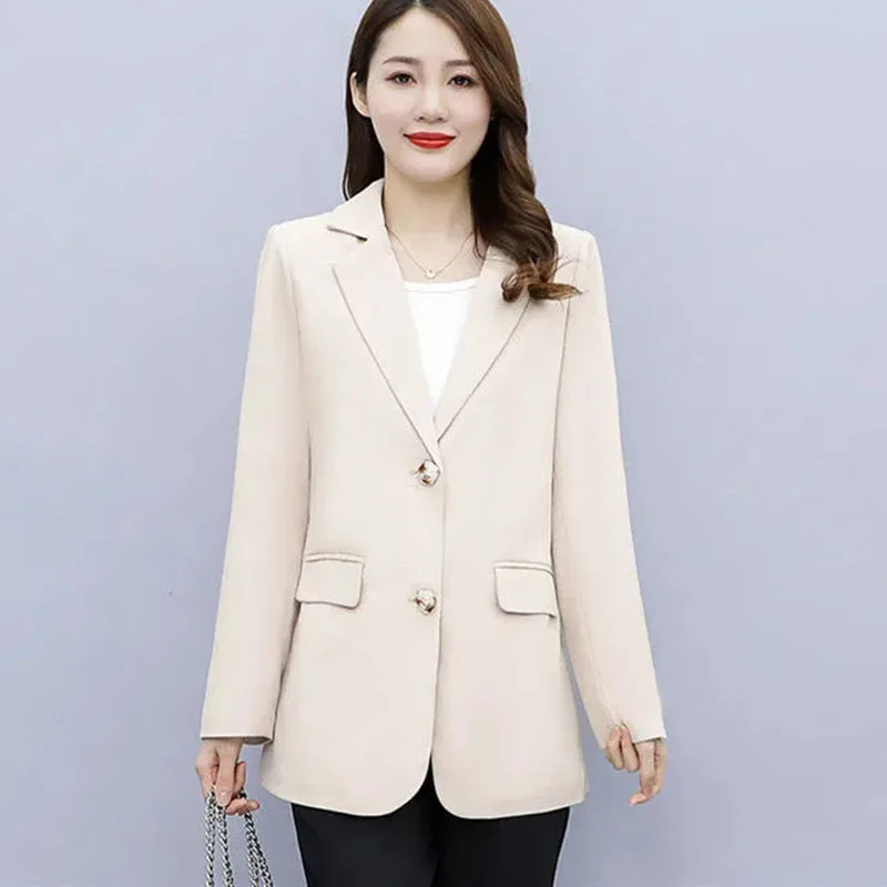 Plus Size Suit Jacket female Spring autumn Casual Blazer Outerwear Fashion Korean office Professional Women's Lounge Jacket 5XL