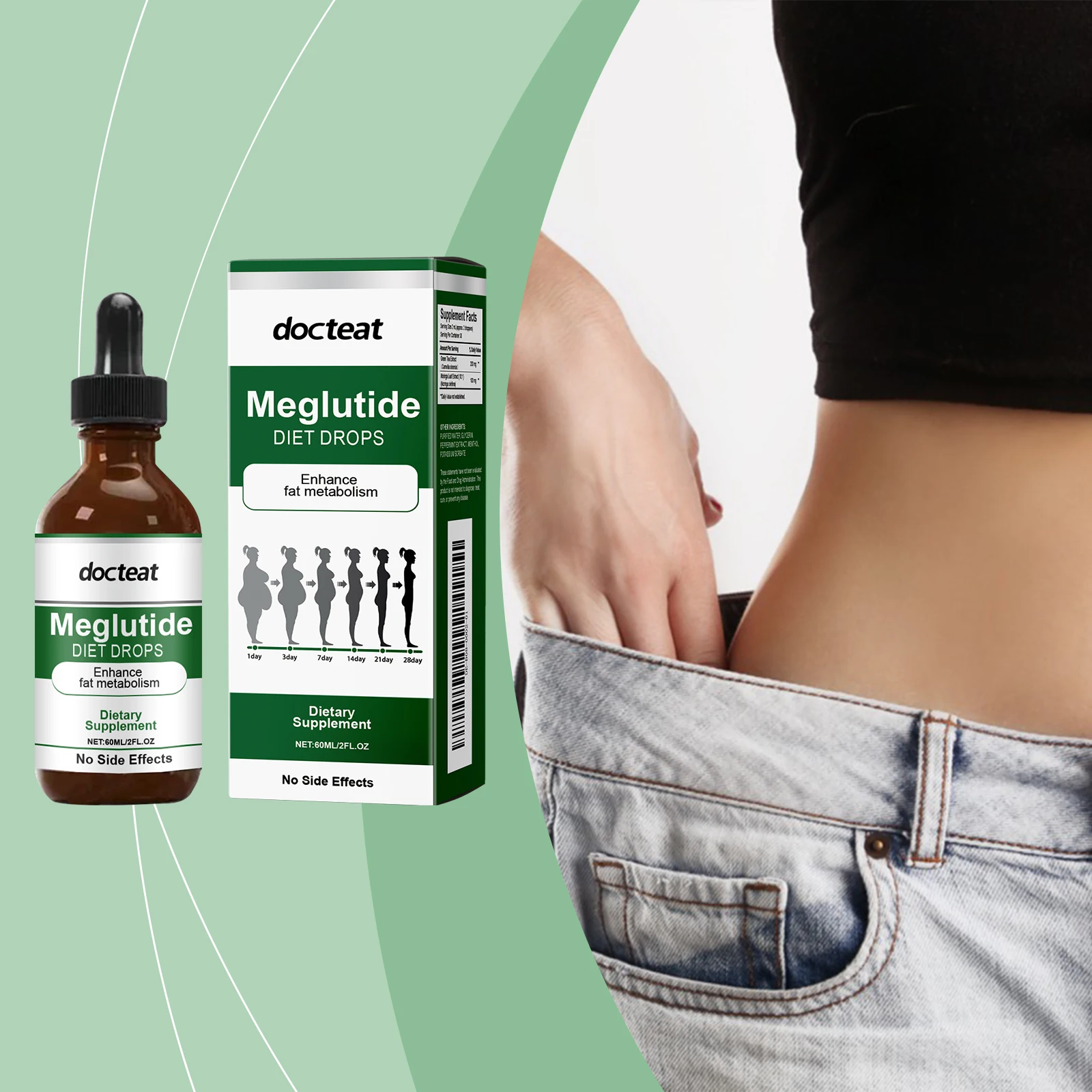 

Диетические капли с мегутадами DOCTEAT Контроль аппетита и метаболизм, нежная формула поддерживает здоровое управление весом