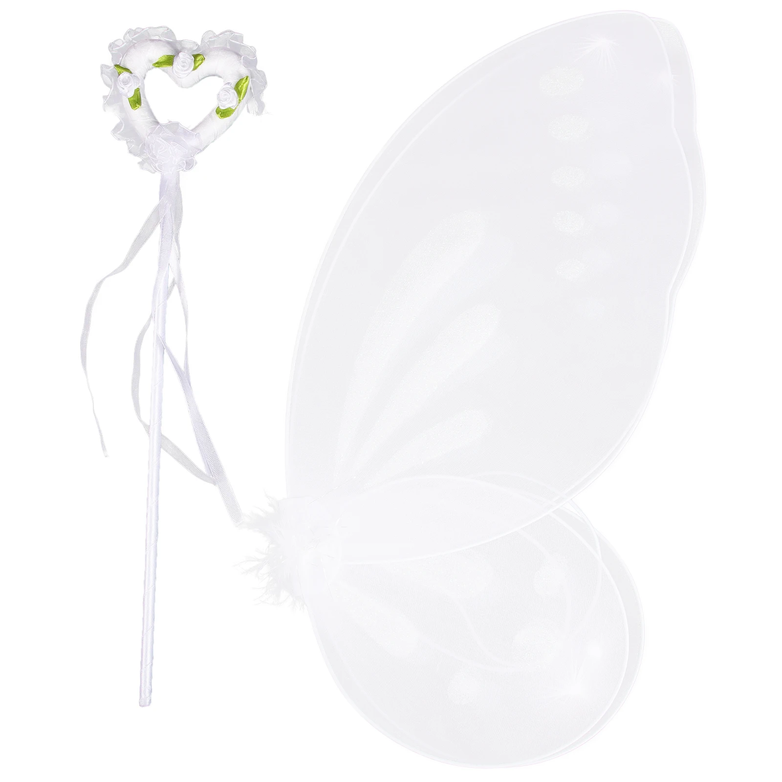 1Set Butterfly Wing Fairy Wand Costume Set Lightweight Soft Fabric Kids Cosplay Party Role Play Supplies Fairy Wing