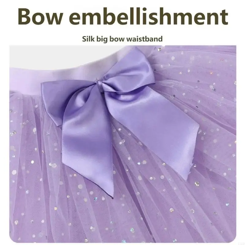  Tulle Dress Breathable Sparkly Ballet Dance Tutu Skirt for Toddler Newborn Teen