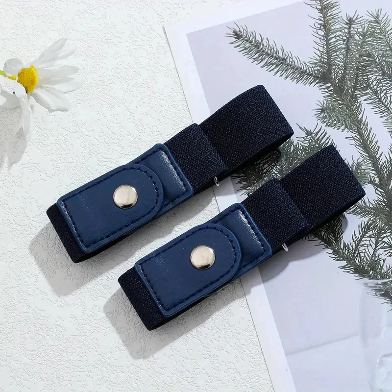 2 sztuk/zestaw bez klamry elastyczny pasek dla kobiet mężczyzn unisex rozciągliwy pasek do spodni dżinsy codzienna klamra darmowa regulowany niewidoczny pasek