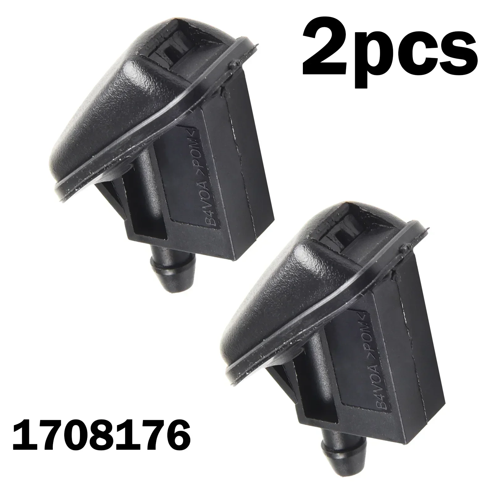 2pcs Black Car Front Windshield Washer Nozzles ABS Plastic Jets Suitable For Ford Focus MK-2 2004-2011 #BM5117666AA/ BM5117666AB