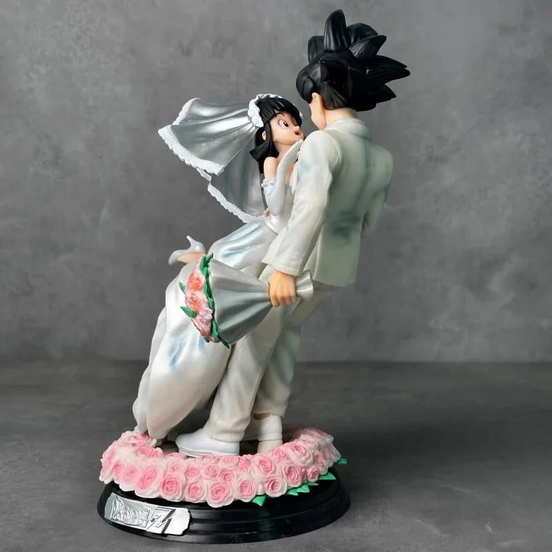 Dragon Ball Z Figure Son Goku Figure Chichi Version de mariage 31CM PVC Statue modèle à collectionner Couple cadeau de mariage