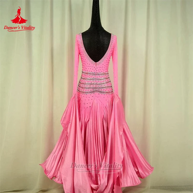 Vestidos de examen de grado de manga larga para baile de salón para adultos y niños, traje profesional personalizado de vals Foxtrot, vitalidad de bailarina