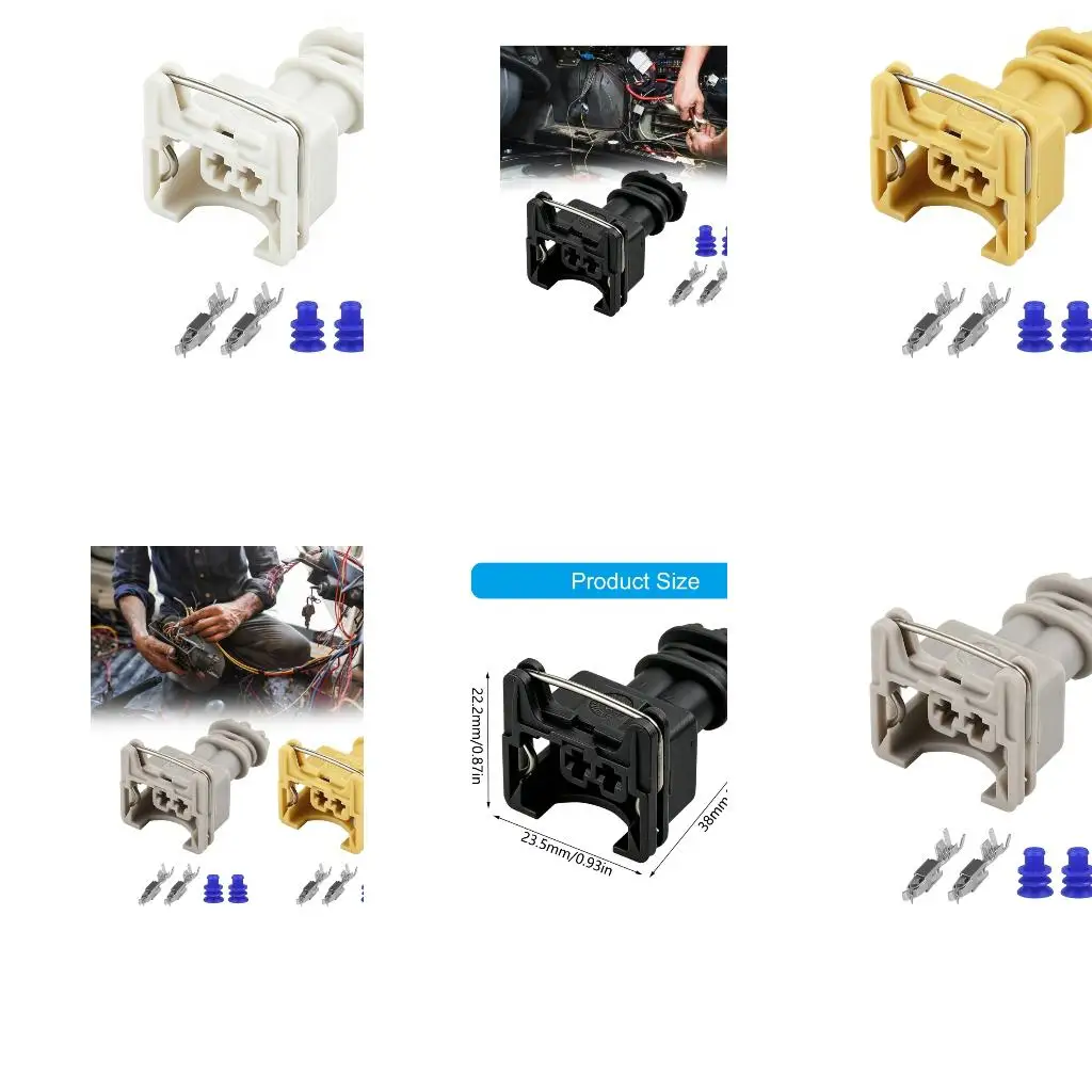 282762-1 Plastic 2 Pin Plug with Sealing Plugs for Service Work
