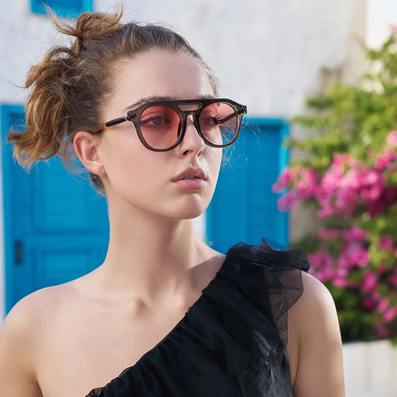 جديد الطيار النظارات الشمسية النساء خمر ظلال مستديرة الرجال تتجه تصميم نظارات شمسية فاخرة UV400 نظارات Gafas Oculos #2