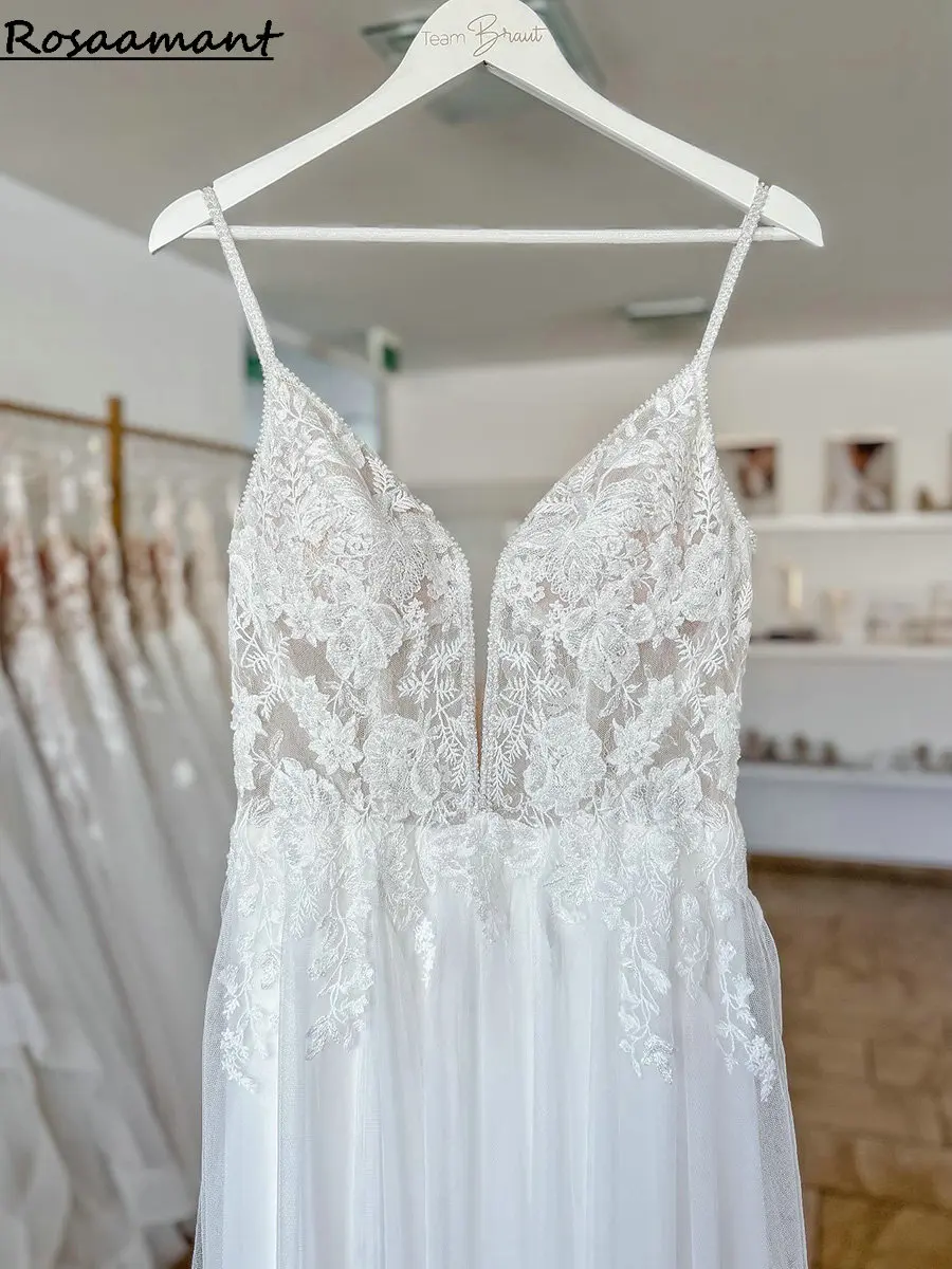 

Новое поступление, свадебные платья-трапеции на тонких бретельках с открытой спиной, женское богемное платье