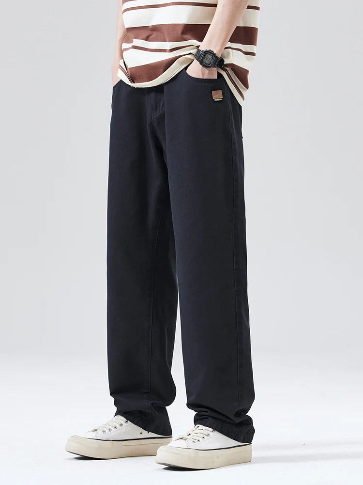 

Tongxianen мужские повседневные брюки летние тонкие прямые брюки свободного покроя Qui Dry американские ретро длинные брюки из лайкры