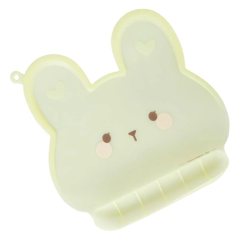 

J15U Baby Feeding Plate Kids Placemats with Catching Pocket Travel Dinner Placemat for Toddler Kid Rabbit Tablemat