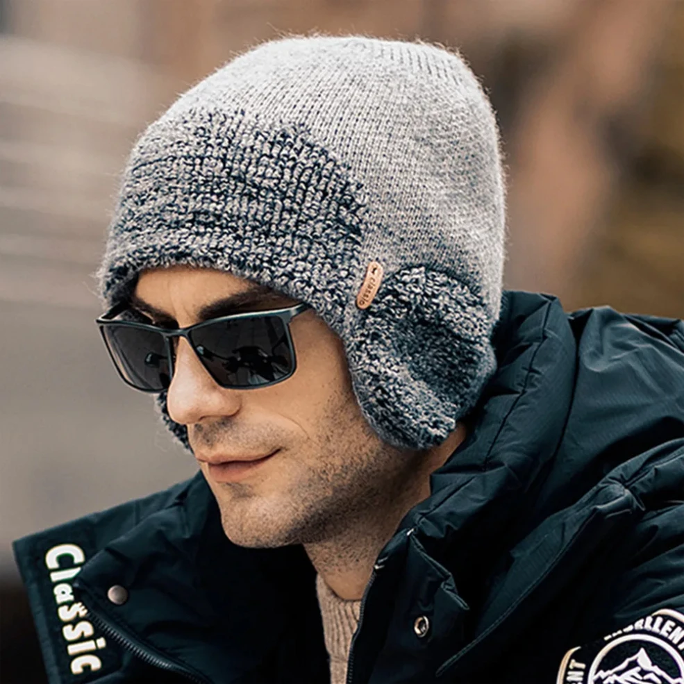 

Outdoor Unisex Winter Knitted Hat Plush Warmth Peaked Cap For Men & Women Warm Ski Knitted Earmuff Casual Fashion Cycling Ear
