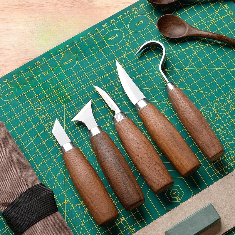 

5pc/set Woodcut DIY Carving Knife Professional Wood Sculpture Knife Woodcarving Cutter Knives Peeling Carving Chisel Hand Tools