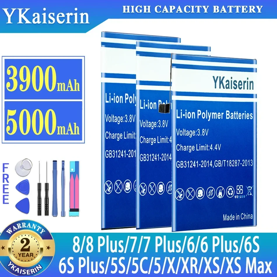 

Аккумулятор YKaiserin для iPhone (8 7 6 6S) Plus 5S 5C 5 X XR XS Max XSMax 8Plus 7Plus 6Plus 6sPlus Аккумулятор большой емкости