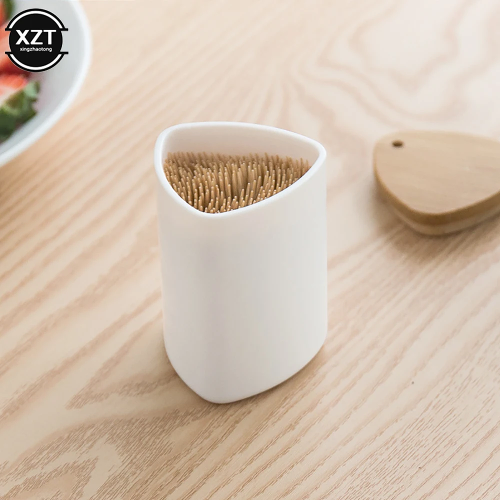 Portable Bamboo Toothpick Holder Pocket Toothpick Storage Dispenser Bucket New Home Table Decor Toothpick Container Box With Lid