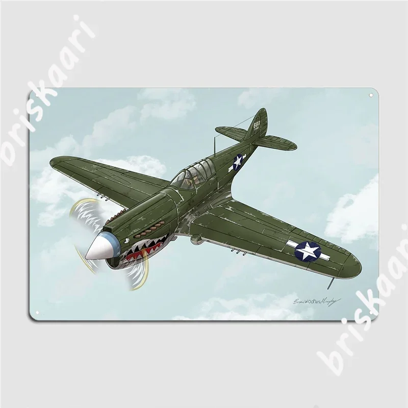 Curtiss P 40 Warhawk Metal Sign Cinema Garage Garage Decoration Kitchen Designing Tin Sign Poster