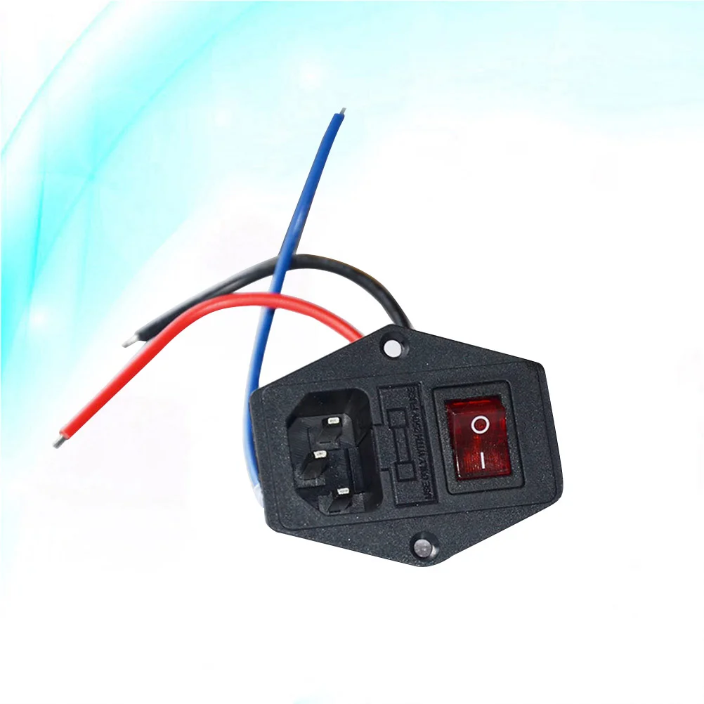 

10A 250V Power Power Outlet with Red Triple Rocker Fused Module Plug for 3D Printer Parts 3D Printer Power Outlet