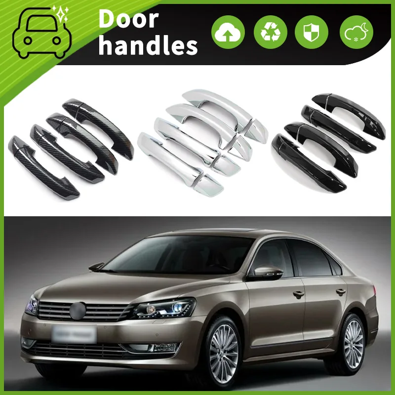 

For Volkswagen PASSAT 2011- 2017 Car Exterior Door Handle Stickers Black Gloss Cover Trim Car Accessories car decorations