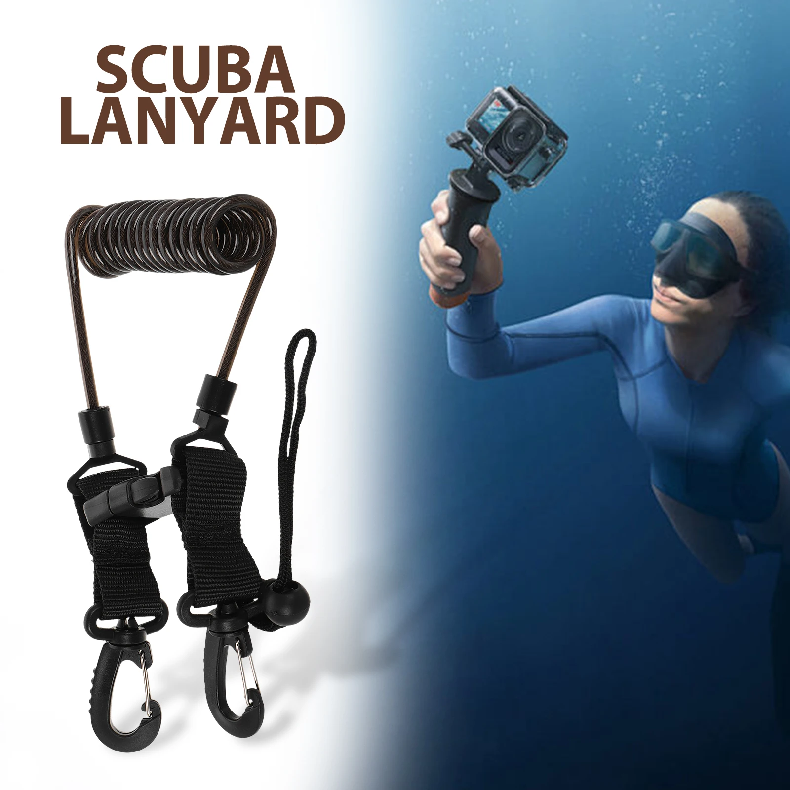 Underwater Camera Lanyard with Quick Release Buckle Robust Wear-Resistant Design for Diving Drop Prevention Dive Lights Scuba