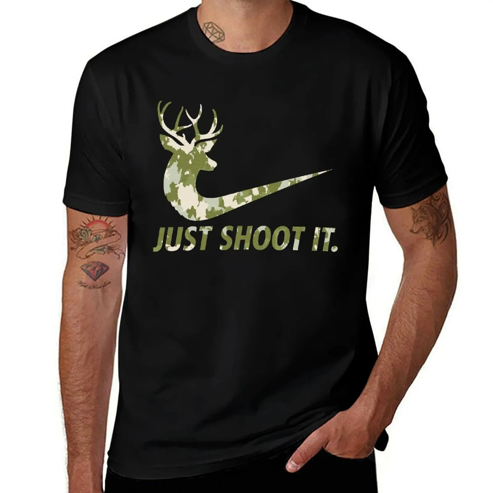 Just Shoot It Funny Hunting Nike Deer Fashion T-Shirt T-Shirt anime clothes affliction shirts men t shirt