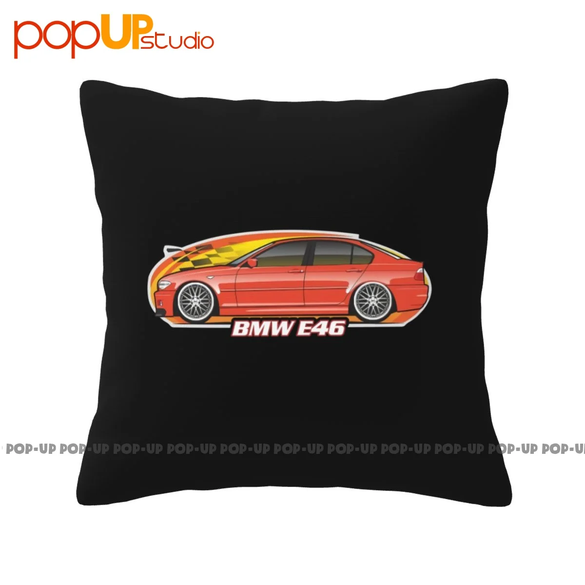 Square E46 01 02 03 05 06 M3 320I 328I 325I 330I Zhp Sedan Pillowcase Throw Pillow Cover Vintage