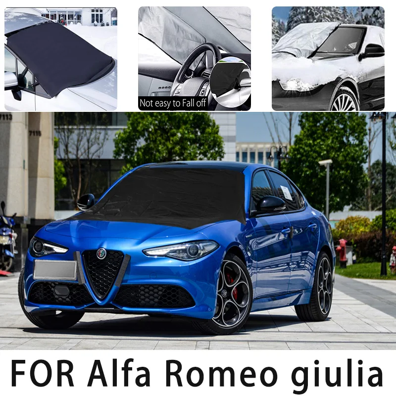 

Car snow cover front cover for Alfa Romeo giulia snowprotection, heat insulation, shading, and wind protection car accessories