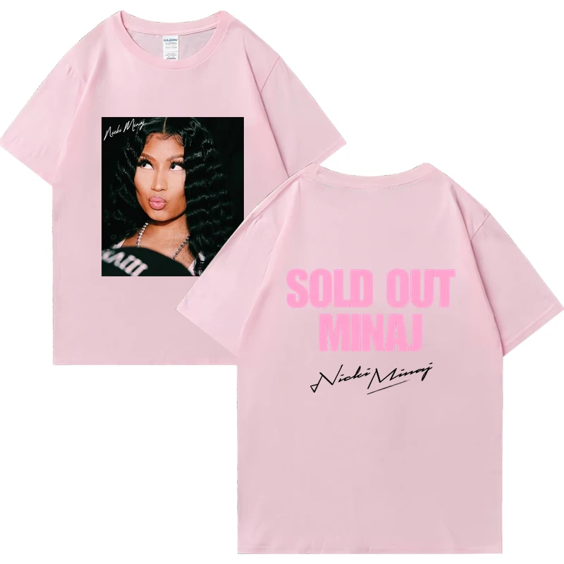 Rapper Nicki Minaj Tour Pink Friday 2024 Camisetas Homens Mulheres Hip Hop vintage Camisetas de manga curta de grandes dimensões Unissex tops populares