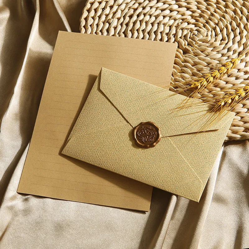 

Wax Seal Stationery Set 6 Envelopes 20 Papers 6 Wax Seals Thick Linen Envelopes for Birthday Greeting Couples Gift