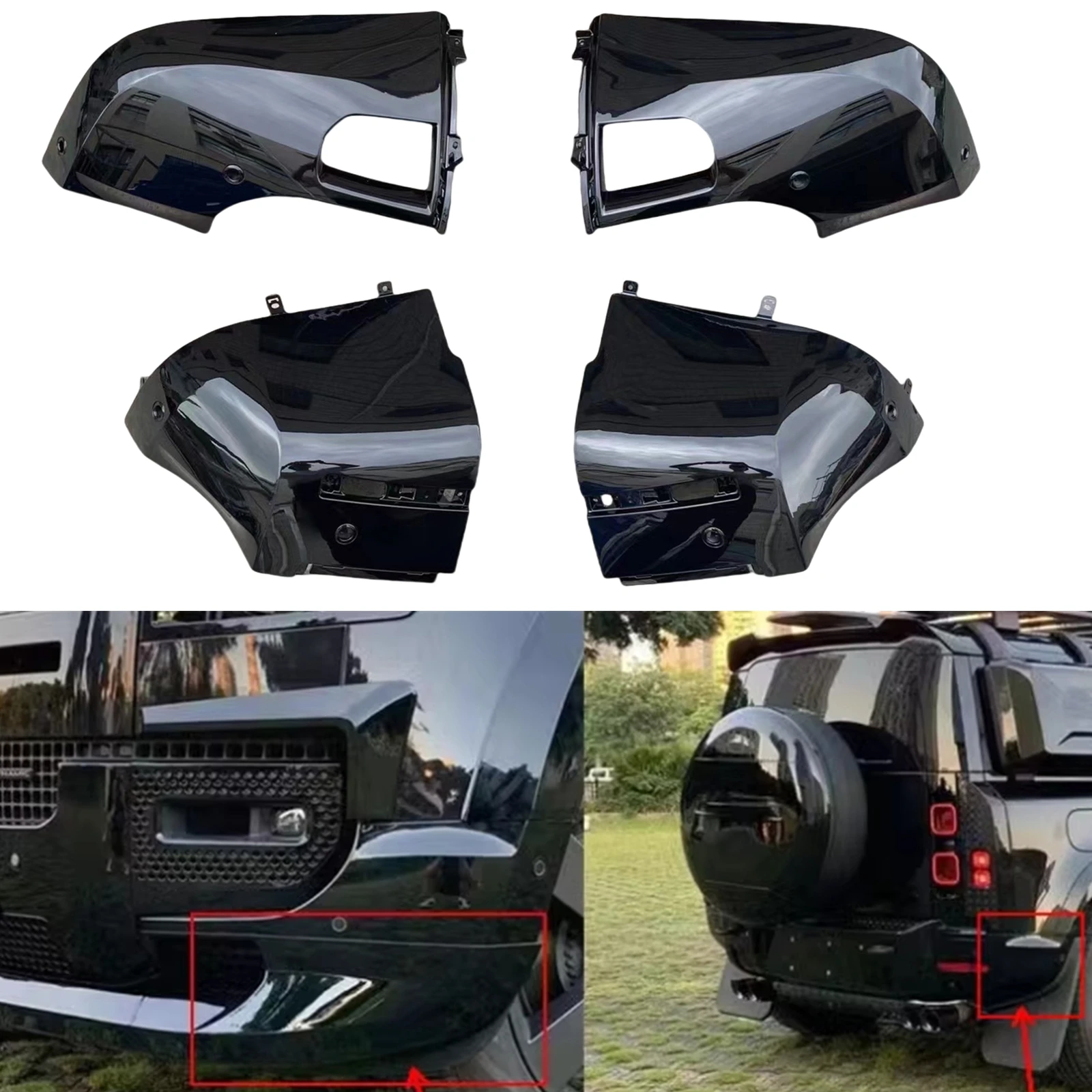 Front and Rear Bumper Corner Modification For Land Rover New Defender L663 2020-2024